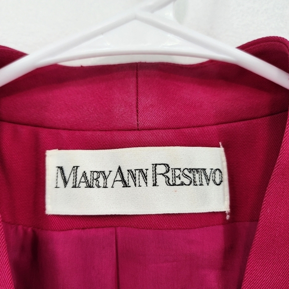 Mary Ann Restivo Vintage Women's 100% Pure Wool Lined Blazer Suit Jacket - 14 - Picture 3 of 8